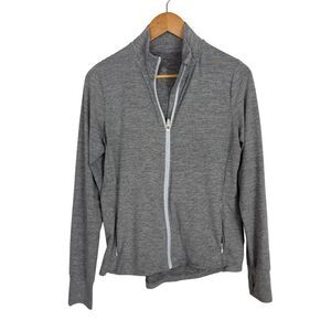 Market & Spruce Gray Striped Full Zip Jacket Women’s Medium Moisture-wicking